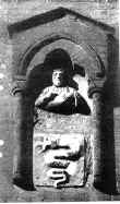 La scultura di Matteo I sul lato meridionale esterno della basilica di S. Eustorgio