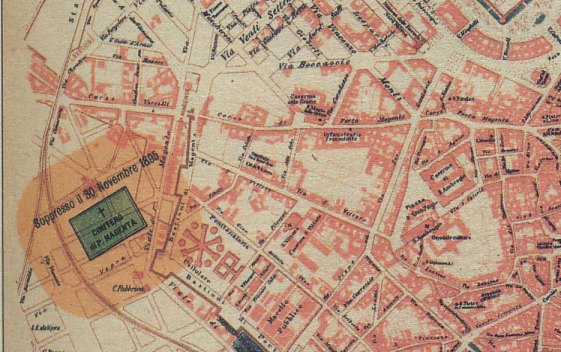 Il cimitero di Porta Magenta all'epoca della soppressione