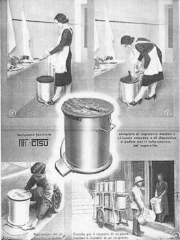 Sistema OTSU di raccolta rifiuti con recipienti intercambiabili (anni 30)