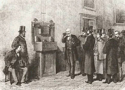 Primo esperimento di collegamento telefonico a Milano (1877)