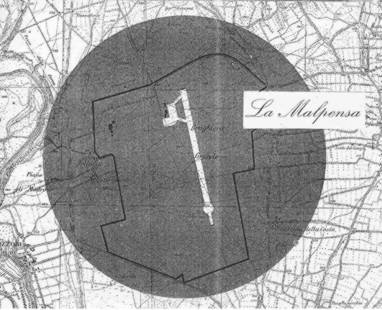 La posizione della prima pista dellaeroporto di Malpensa (fine anni 40)