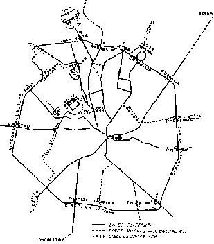 La rete dei tram elettrici nel 1899