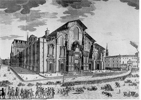 Fig. 14 - La facciata nel XVIII secolo