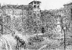 Piazza della Scala prima del rifacimento della facciata di Palazzo Marino