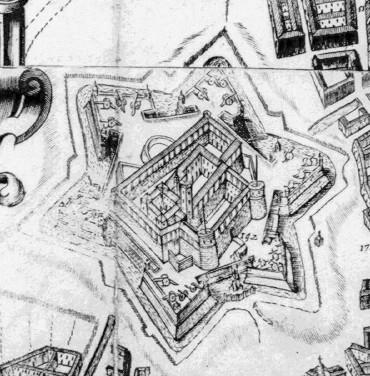 Il Castello con la bastionatura priva ancora delle mezzelune