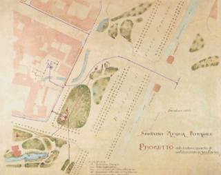 Planimetria dei pozzi e della centrale dell’acquedotto di via Parini (1903)
