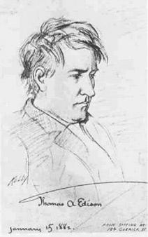 Thomas Alva Edison, in un ritratto del 1882