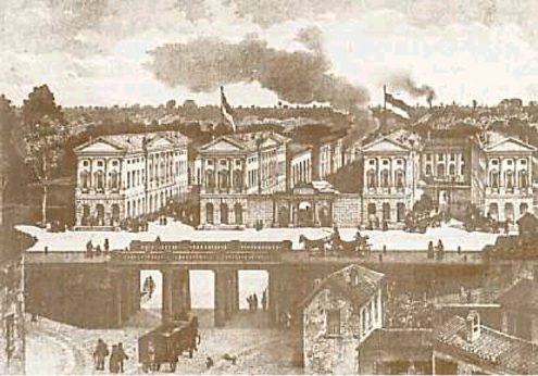 La stazione di Porta Tosa, vista dal Borgo della Stella (1846)