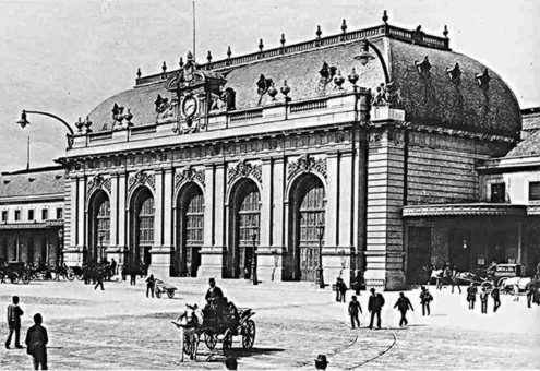 Edificio principale della prima Stazione Centrale (inaugurata 1864)