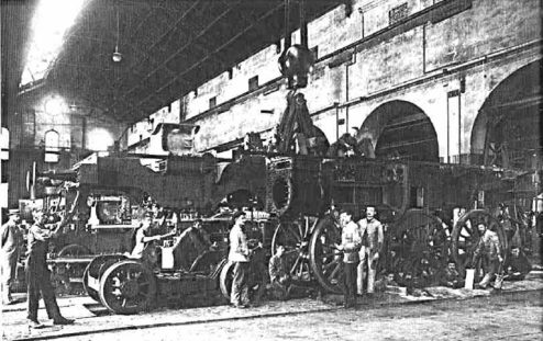 Costruzione di locomotive nelle fabbrica Breda di Sesto San Giovanni (fine ‘800)