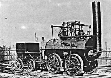 Riproduzione della locomotiva Locomotion di Stephenson (1825)