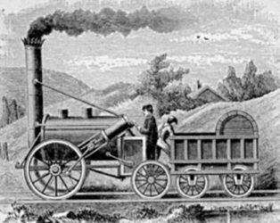La locomotiva Rocket di Stephenson (1829)