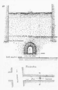 Tracce di condotto fognario di epoca romana rinvenute a fine 800 in una traversa di via Broletto