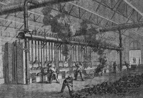 Officine del gas alla Villette, Parigi, circa 1820