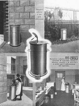Sistema OTSU di raccolta rifiuti con recipienti intercambiabili (anni ’30)