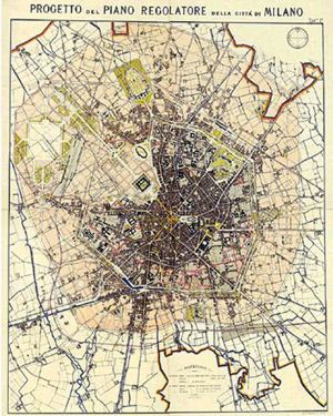 Mappa dei nuovi tracciati stradali fuori dai
Bastioni, del Piano delling. Beruto (1884)