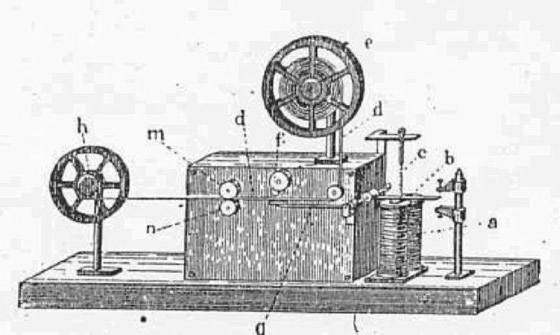 Il telegrafo elettrico scrivente di Morse (circa 1840)