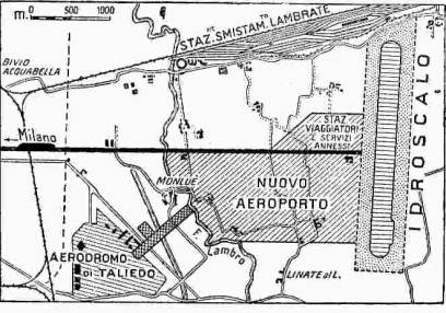 Progetto di collegamento fra gli stabilimenti Caproni ed il primo aeroporto di Linate (1933)