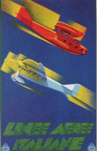 Cartolina di M. Di Lazzaro, per le Linee Aeree Italiane (1936)