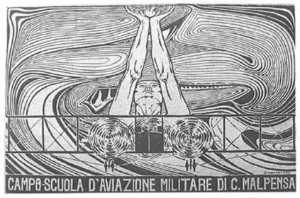 Cartolina risalente al periodo della Prima Guerra Mondiale (disegno di Cantatore)