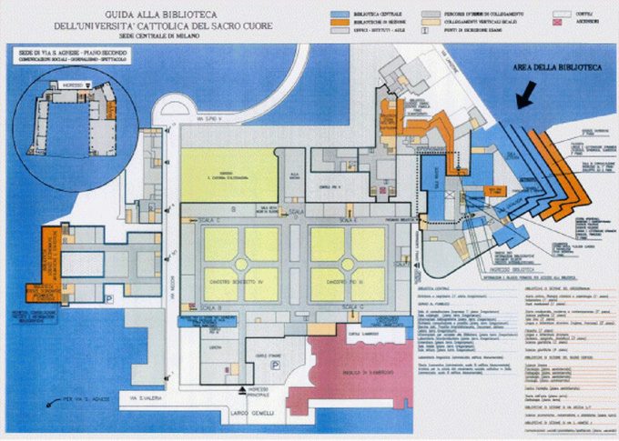 Pianta dell'Università Cattolica