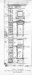 Disegno della chiusura laterale del palazzo