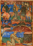 Pagina miniata della Vita di S. Radegonda, XI secolo, Biblioteca Comunale di Poitiers