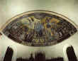 Mosaico absidale della basilica di S. Ambrogio con a sinistra la scena della partecipazione di Ambrogio al funerale di Martino a Tours