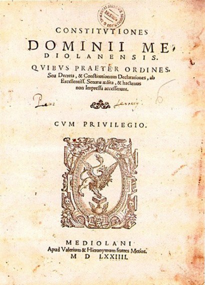 Frontespizio delle Novae Constitutiones